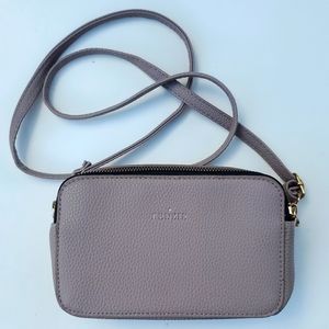 Kedzie Muave Pop Modernist Vegan Leather Crossbody Shoulder Compact Camera Shape